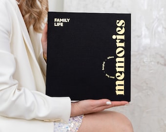 Unique Coffee Table Book Family Photo Album Memories, Handmade Family Holiday Journal 4x6, 5x7,  for 80-200 photos, Scrapbooking