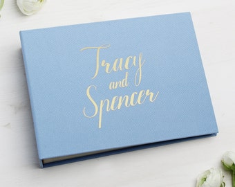 Sky blue Instax Guestbook - Gold Foil - Beach Wedding Photo Album - Blue Wedding Reception Decor - Light blue Instant Gues Book