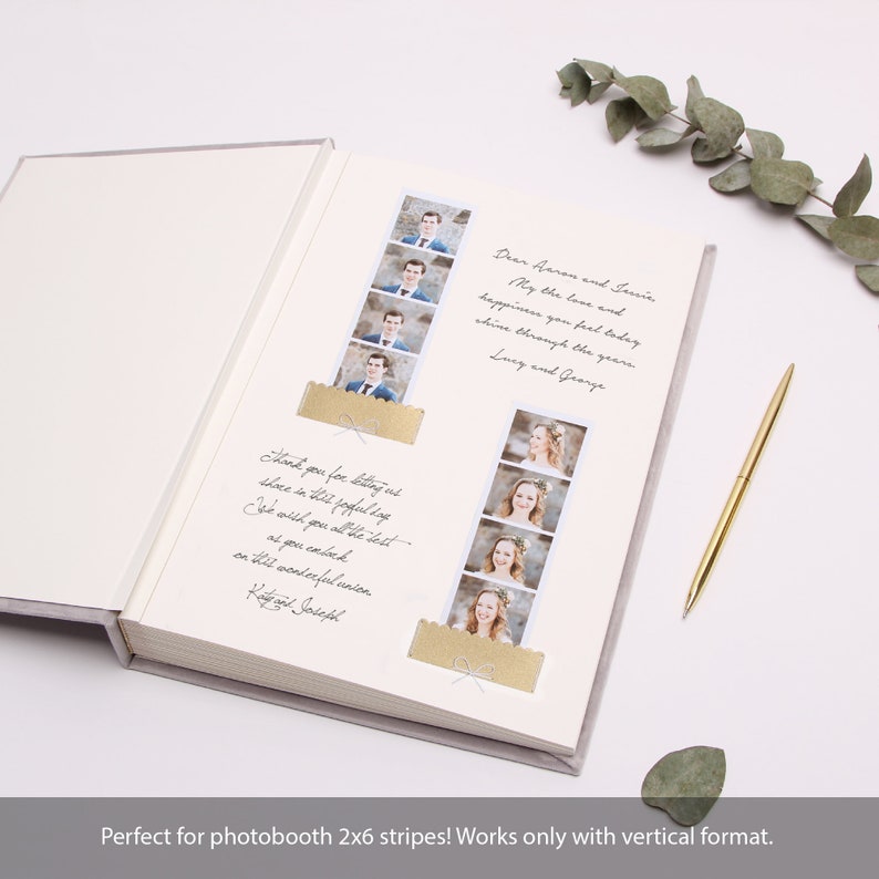 by Liumy Wedding Guest Book Instant Photo Album Cream with Ribbon Instax mini guestbook