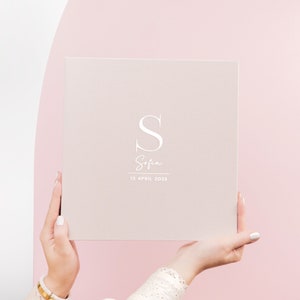 Album fotografico personalizzato per neonati con NOME e DATA, colore avorio, fatto a mano, 4x6, 5x7, 80-200 foto, scritte personalizzate, scrapbooking, album per neonati