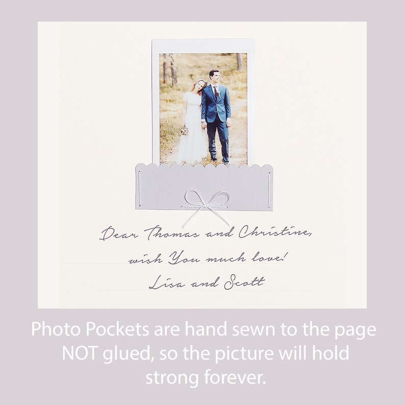 by Liumy Wedding Guest Book Instant Photo Album Cream with Ribbon Instax mini guestbook