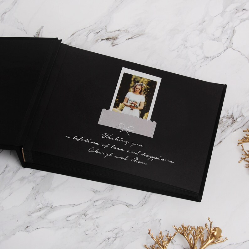 Wedding Album Black Instant Guest Book Black Pages Instax Etsy