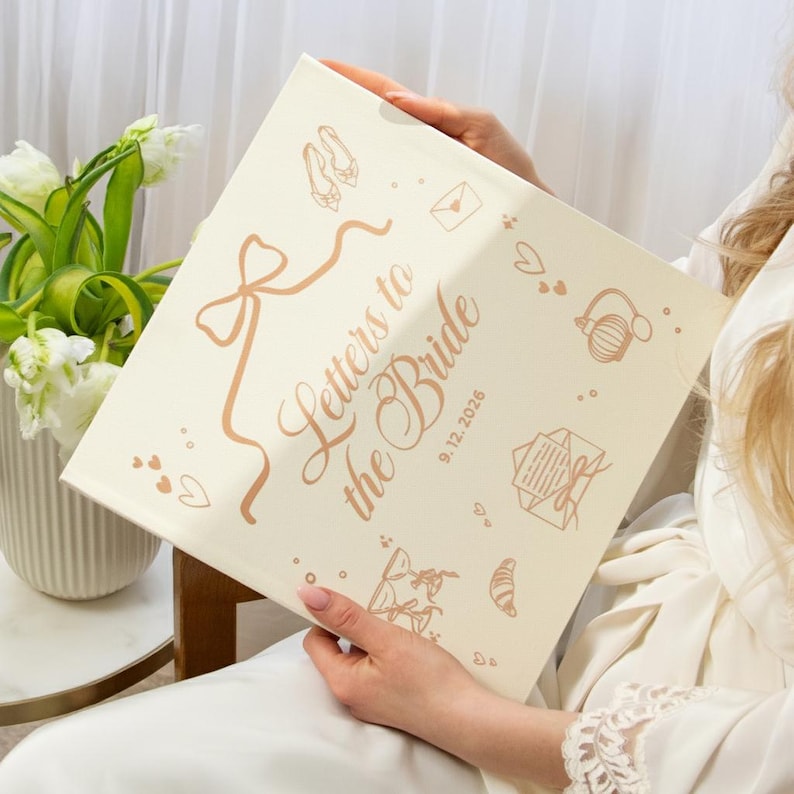 Playful Letters to the Bride Album Fun Bachelorette Gift – Cute Personalized Keepsake Book for Bride Big Day Memories
