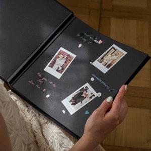 Libro de Invitados de Boda de Lujo Personalizado para fotos Instax o Polaroid, esquinas adhesivas, fotos instantáneas | Liumy Albums