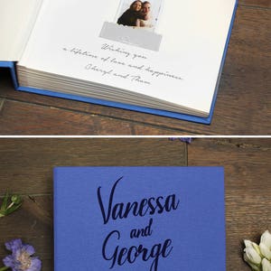 Instax Wedding Guest Book Royal Blue with Black Lettering Pocket Sign in Book Photo Birthday Album by Liumy image 3