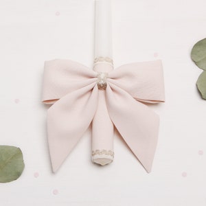Candle Decoration Baptism Candle Deco Communion Decoration Cream Color, Christening Confirmation
