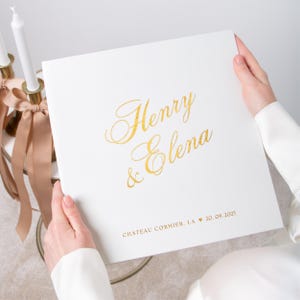 Elegant Instax Wedding Silky White Guest Book Personalized Polaroid Memory Album Classy Guestbook Alternative for Big or Small Celebrations