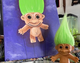 Toy Included Original Painting, Stretched Canvas 90's 
