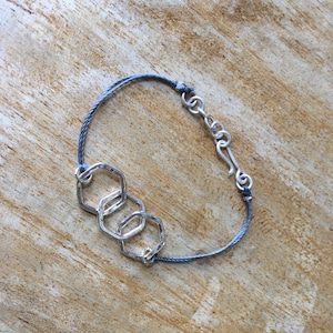 Bracelet for Small Wrist, Hexagon Bracelet, Women Bracelet