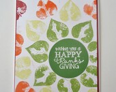 Wishing you a Happy Thanksgiving card - Gorgeous leaves in Fall Colors card - handmade greeting card for someone special .