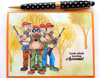 Deer Hunter's Handmade Birthday card - Look who's turning Awesome - inside sentiment choice