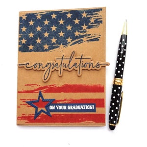 Congratulations on your Military Graduation card - U.S. Army, Navy, Marines, Air Force, Coast Guard, Space Force - NEW Handmade card