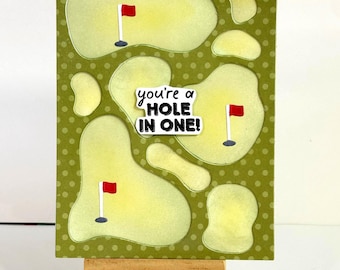 Birthday Day card for Golfer - You're a hole in one - Retirement card, sentiment choice, handmade