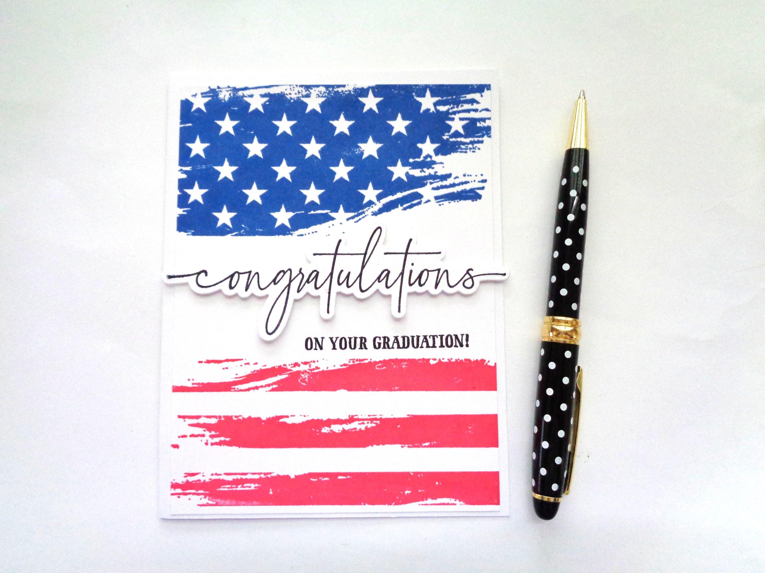 Handmade Military Graduation Card: US Flag Congratulations - Etsy