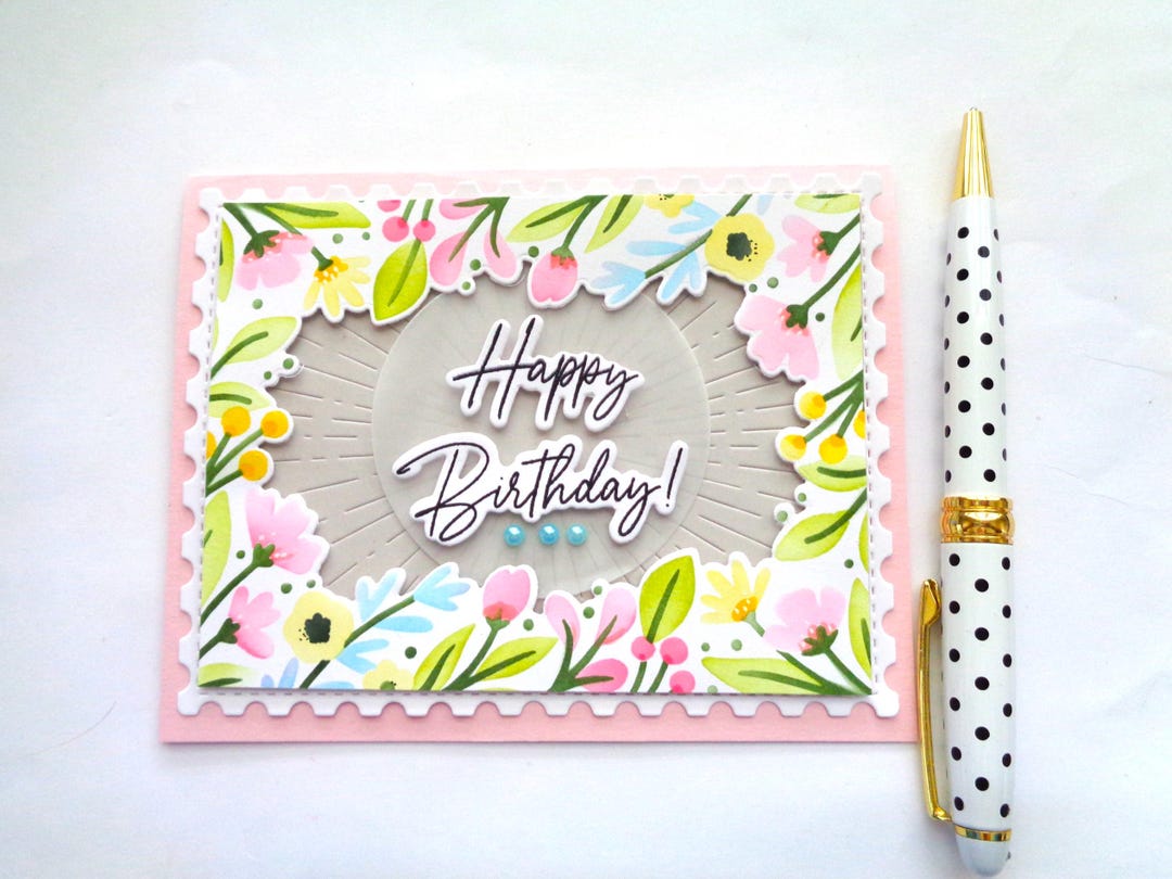 Floral Birthday Card for Her - Pink and Yellow Wildflowers, Very ...