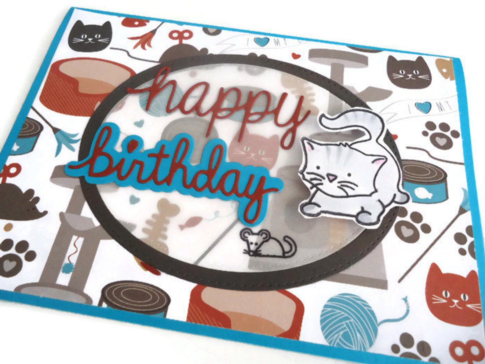 Kitty cat Happy Birthday card Meow to you handmade | Etsy Kitty cat Happy Birthday card Meow to you handmade | Etsy