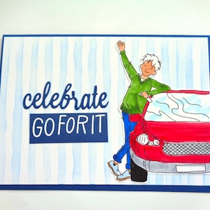 Teen Boy New Driver card - New Driver&#39;s License - Happy Birthday Teen - Congratulations -Celebrate - Go For it - Handmade card.