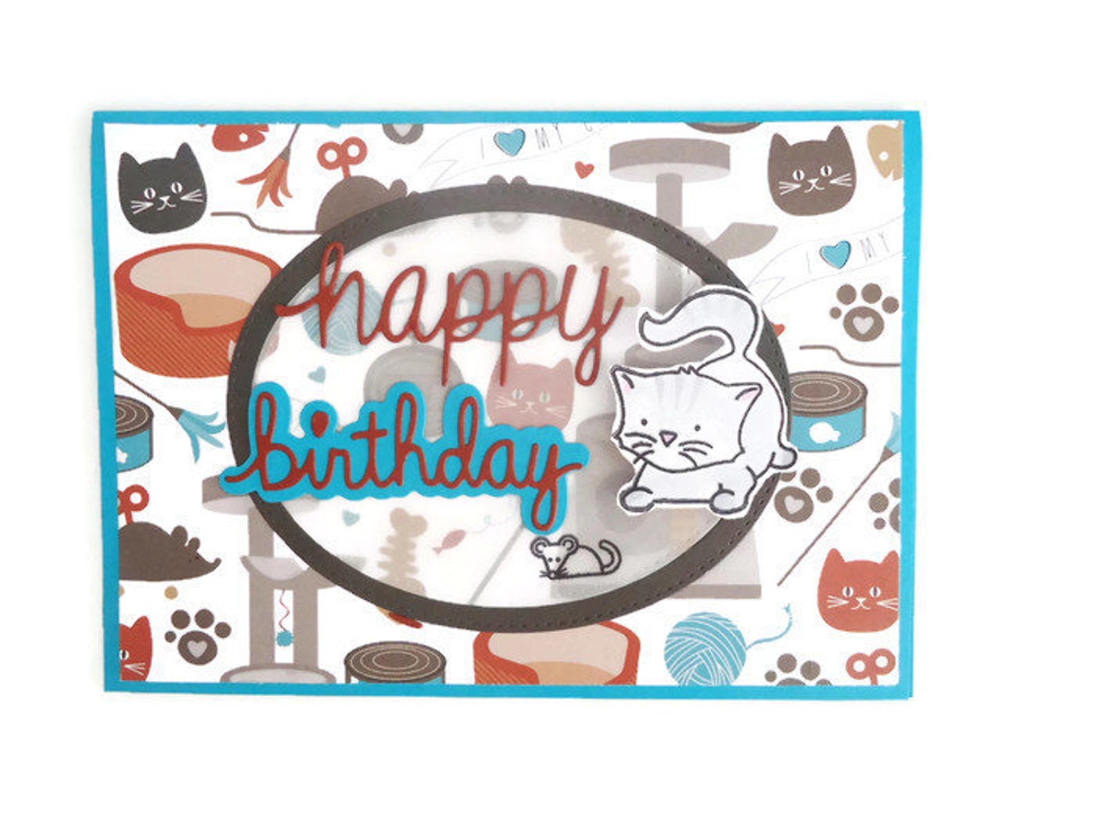 Kitty cat Happy Birthday card Meow to you handmade | Etsy Kitty cat Happy Birthday card Meow to you handmade | Etsy