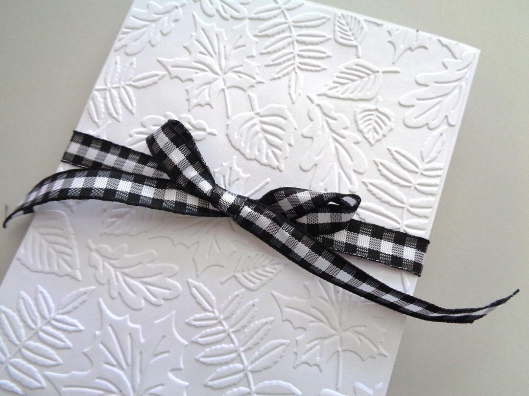 Embossed Fall Leaves Note Cards Set of 2: Handmade Thanksgiving ...