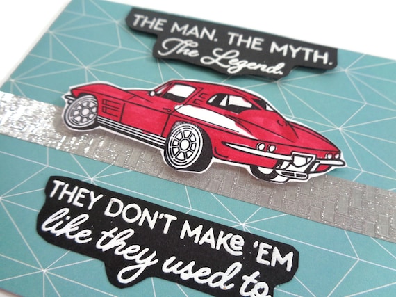 You re An American Classic Card For Him Sports Car Red Corvette Card 
