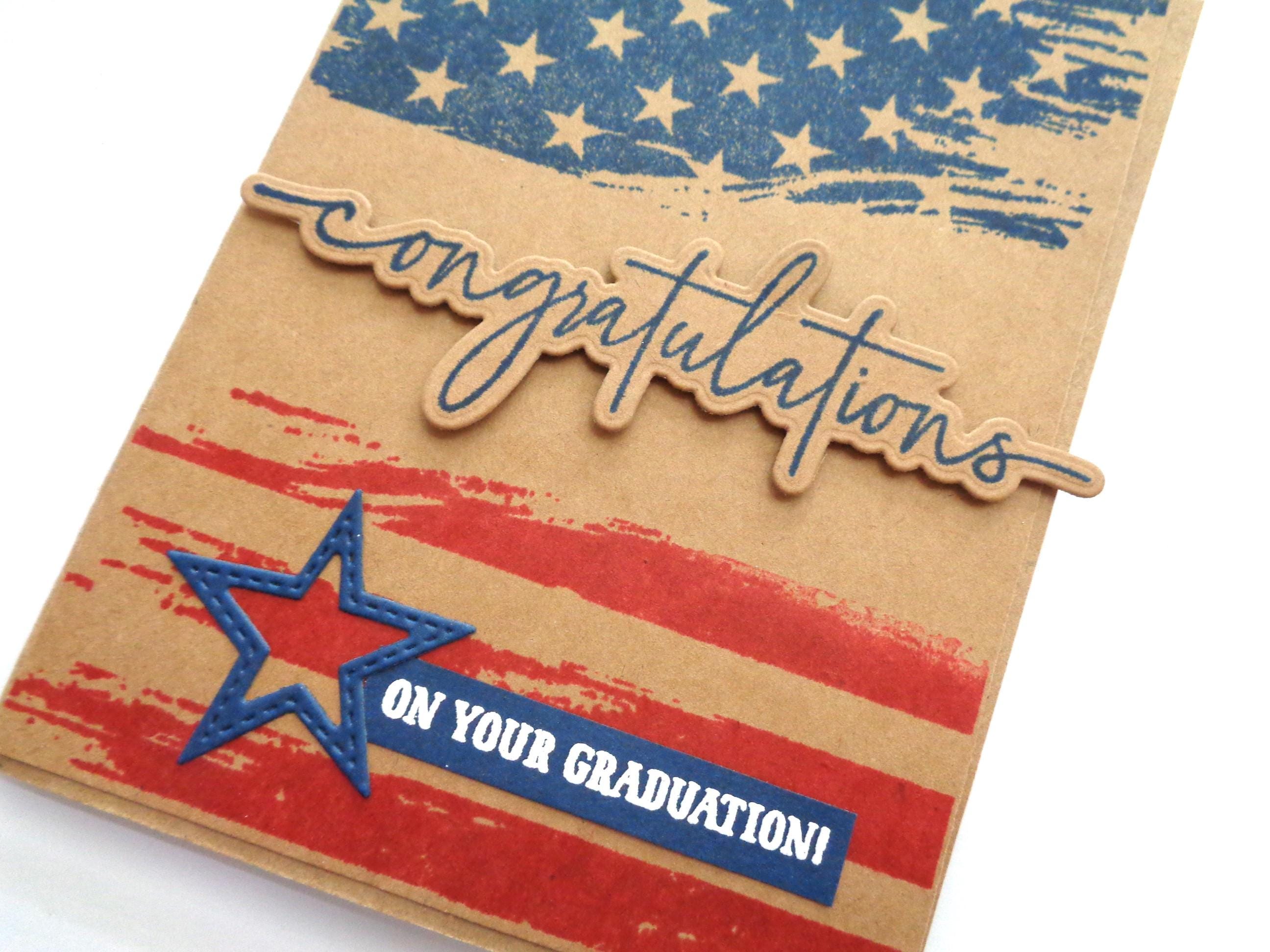 Handmade Military Graduation Card – Congratulations, Flag Front - Etsy