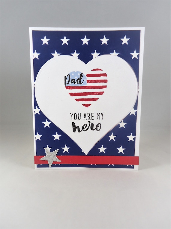 Fathers Day Card Dads Day Card Patriotic Birthday Card for Dad Armed Services Card Card for Military Dad You are My Hero