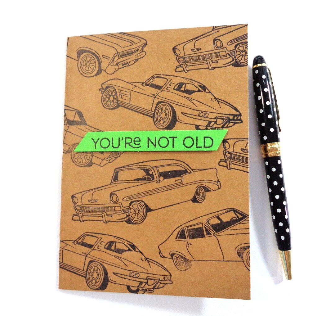 Car Lover Birthday Card You're Not Old, You're a Classic Over the Hill