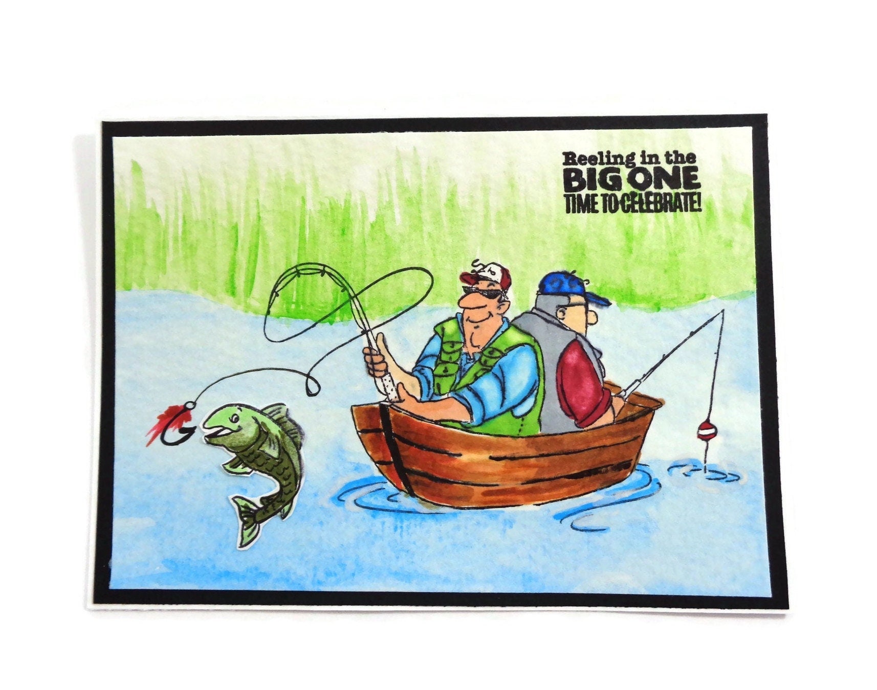 Carte Danniversaire De Peche Pour Hommes Reeling Dans Le Etsy France