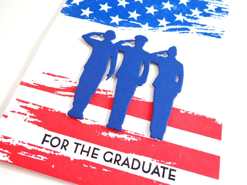 Handmade Military Graduation Card: US Flag, Soldier Silhouette - Etsy