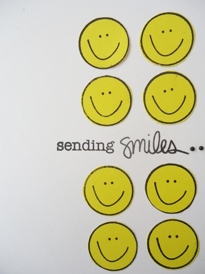 Sending Smiles Happy Face Card to Let Them Know You Care Etsy