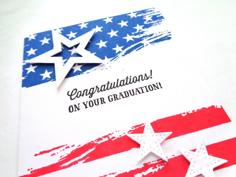Military Graduation Card - Congratulations in Red, White and Blue - so ...
