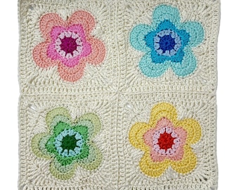 Groovy Flower Square Crochet Pattern PDF