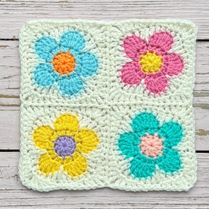 Flower Power Square Crochet pattern PDF