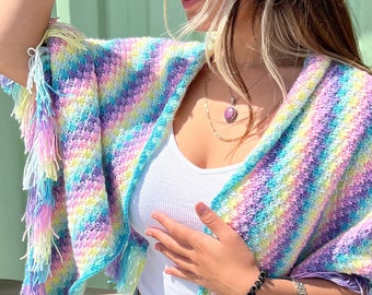 Super Simple Spike Stitch Shawl Crochet pattern PDF