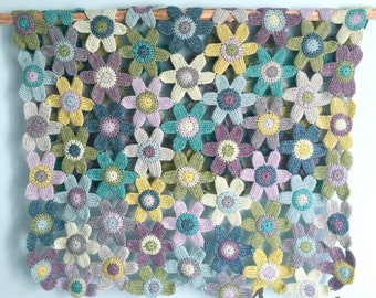 Tunisian Flower Blanket, Pattern PDF