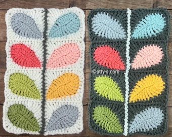 OK Multi Stem Leave Square Crochet Pattern PDF