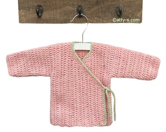 Sumi Baby Kimono Wrap Cardigan Crochet Pattern PDF