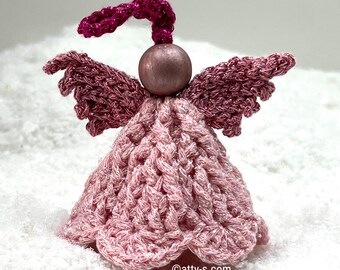 Christmas Guardian Angel Ornament Crochet PDF pattern Photo tutorial.