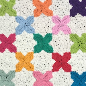Patrón de cuadrados de crochet de estrella y cruz PDF