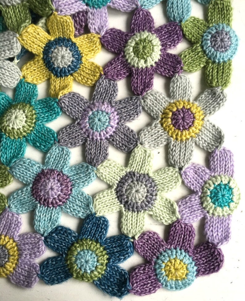 Tunisian Flower Blanket, Pattern PDF image 3