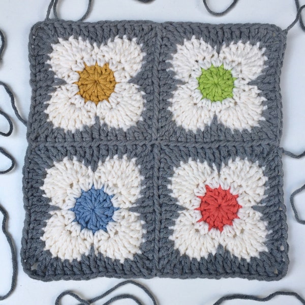 OK Flower Square Crochet Pattern PDF