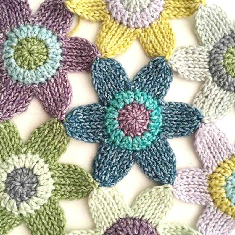 Tunisian Flower Blanket, Pattern PDF image 2