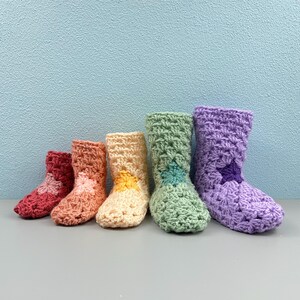 Hexagon Granny Stitch Baby Booties Crochet Pattern PDF