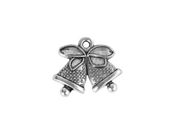 Spring-lock Clasp 9 Inches Charm Bracelet Charm Bracelet Handlinked Silvertone Bell Clusters