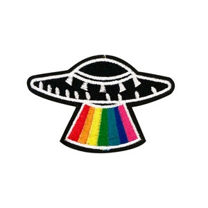 Rainbow Spaceship Patch  |  1 Piece