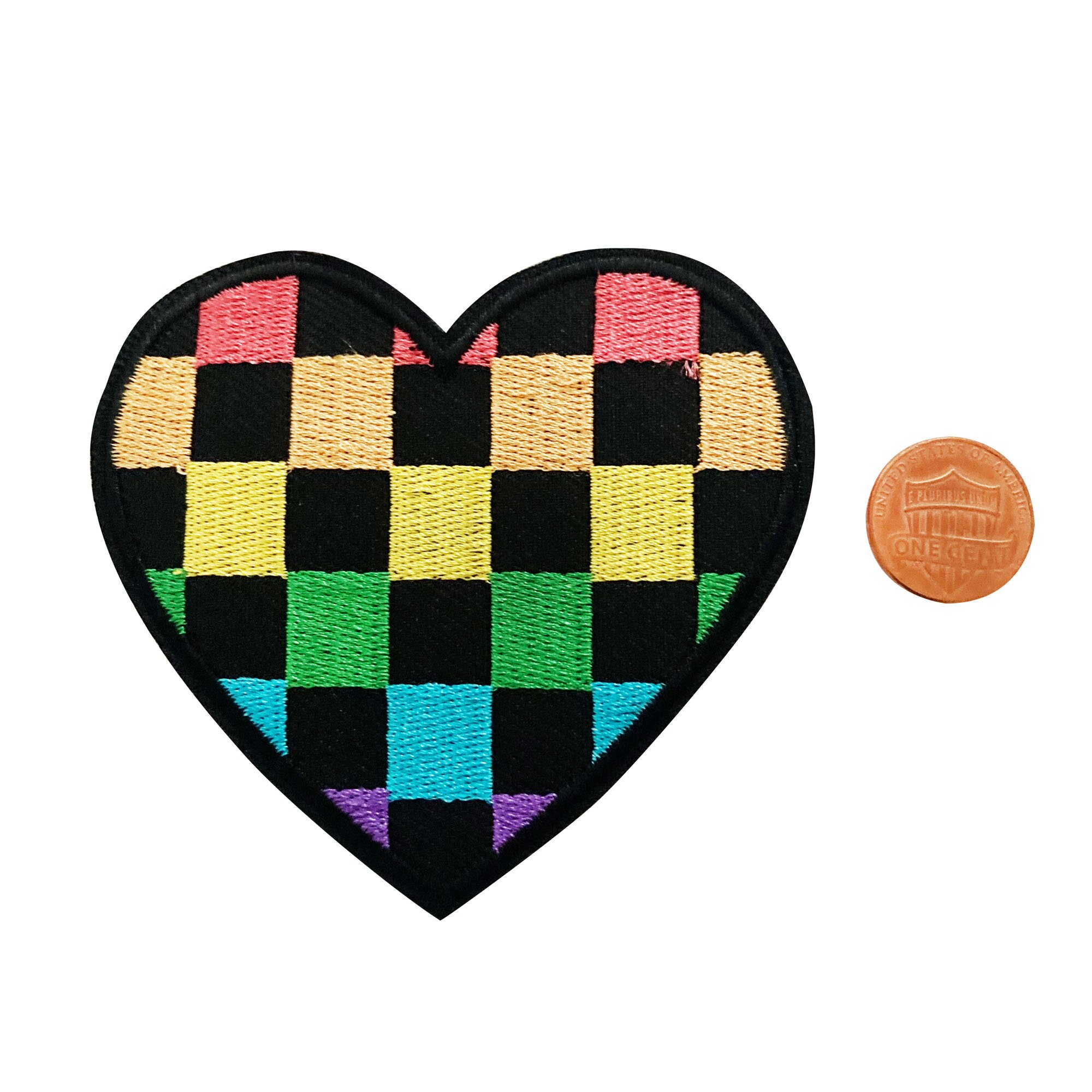 Rainbow Checkerboard Heart Large Patch | 1 Piece - Etsy