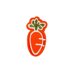 May include: A felt orange carrot with green leaves, a cute embroidered patch.