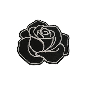 Black Rose Iron On Patch  |  1 Piece