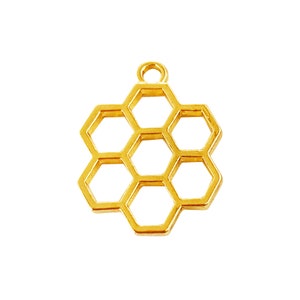 Honeycomb Open Bezel Goldtone  |  1 piece  |  Jewelry Making Craft Supplies