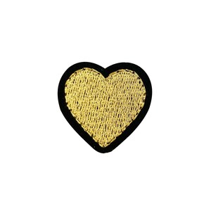 Small Gold and Black Heart Patch  |  1 Piece